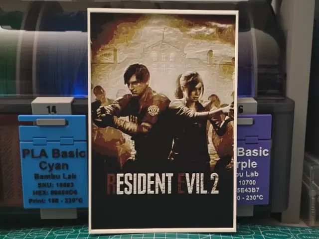 HueForge model: Resident Evil 2 Poster - Hueforge Art by Lumpy3D