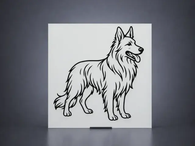 Long-Haired Shepherd Line Art