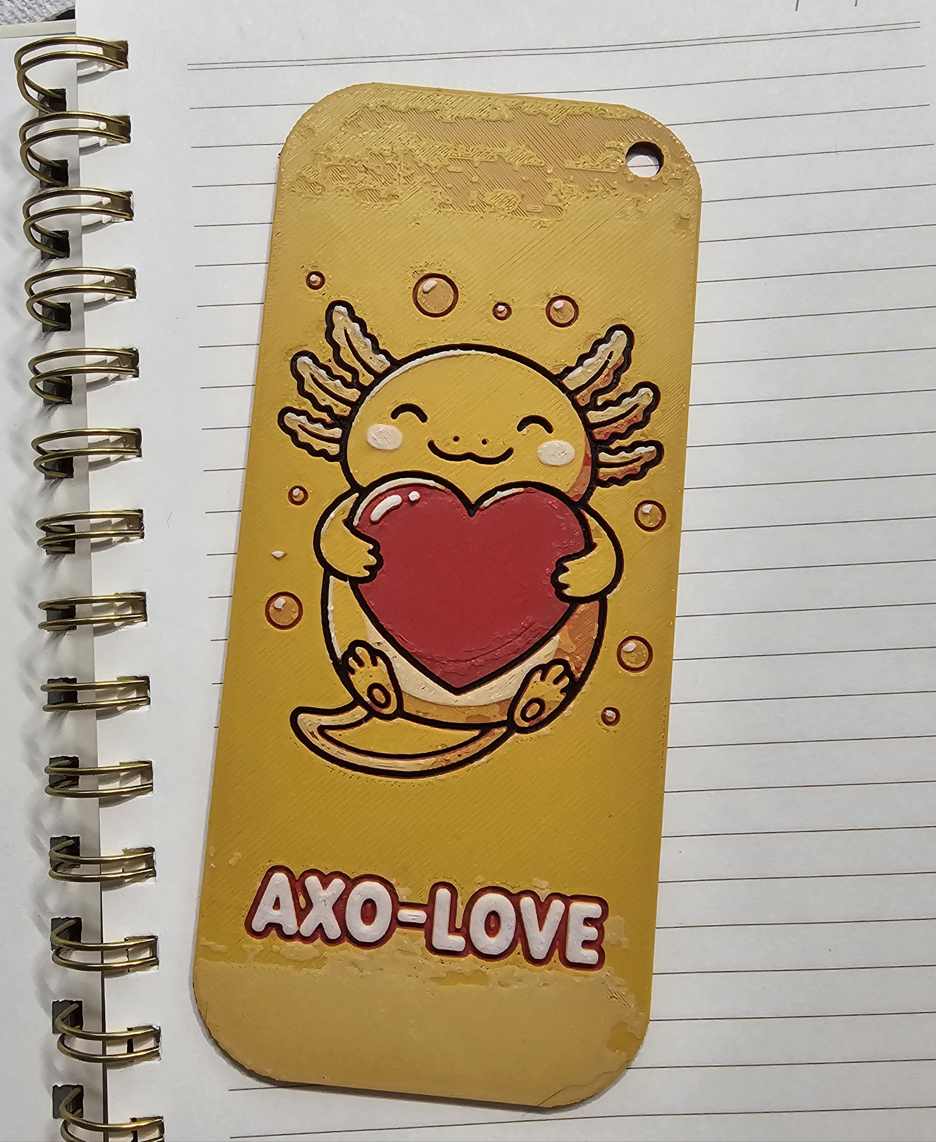 Valentine Axolotl Bookmark - Hueforge - 4 colors by doodleddigital HueForge model: Valentine Axolotl Bookmark - Hueforge - 4 colors by doodleddigital
