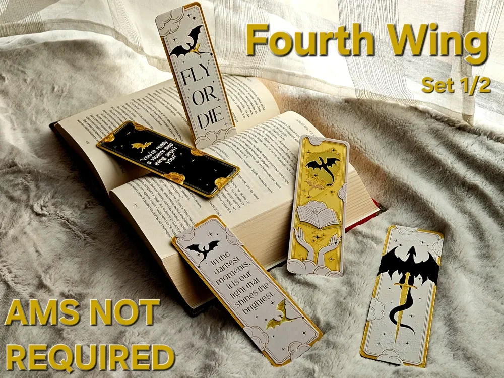 Fourth Wing - Bookmarks Set 1/2 by C3D HueForge model: Fourth Wing - Bookmarks Set 1/2 by C3D
