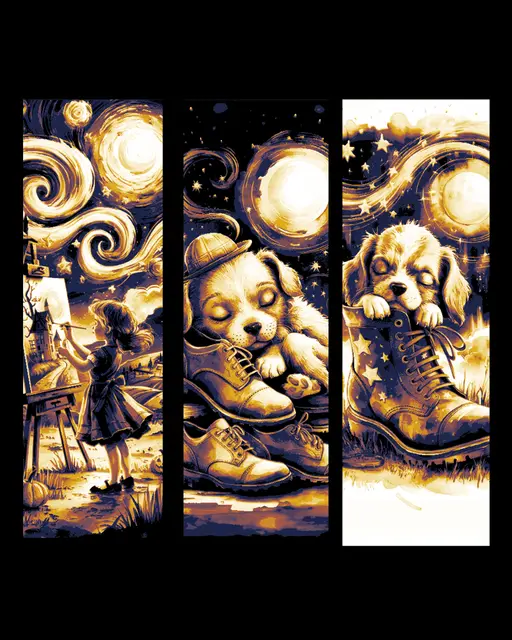 HueForge model: Starry Night is great for resting and creativity - Set of Bookmarks by BooneCo3d