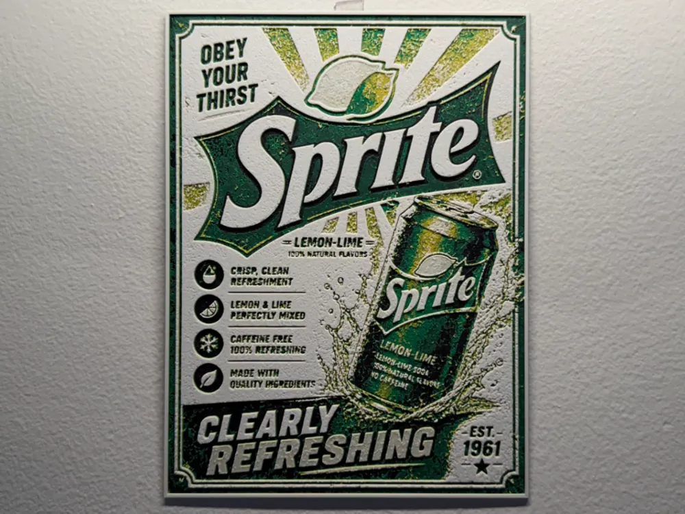 Sprite Poster Style HueForge by liv_3d HueForge model: Sprite Poster Style HueForge by liv_3d