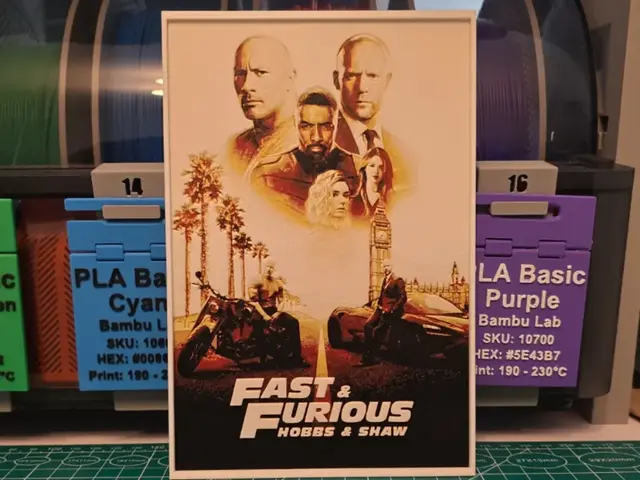 HueForge model: Fast & Furious Presents: Hobbs & Shaw - Hueforge by Lumpy3D