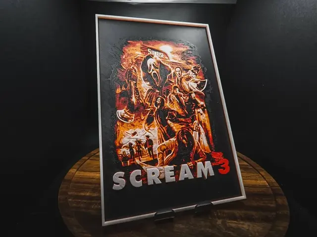 HueForge model: Scream 3 (Movie Poster - HueForge) by HugheCraft