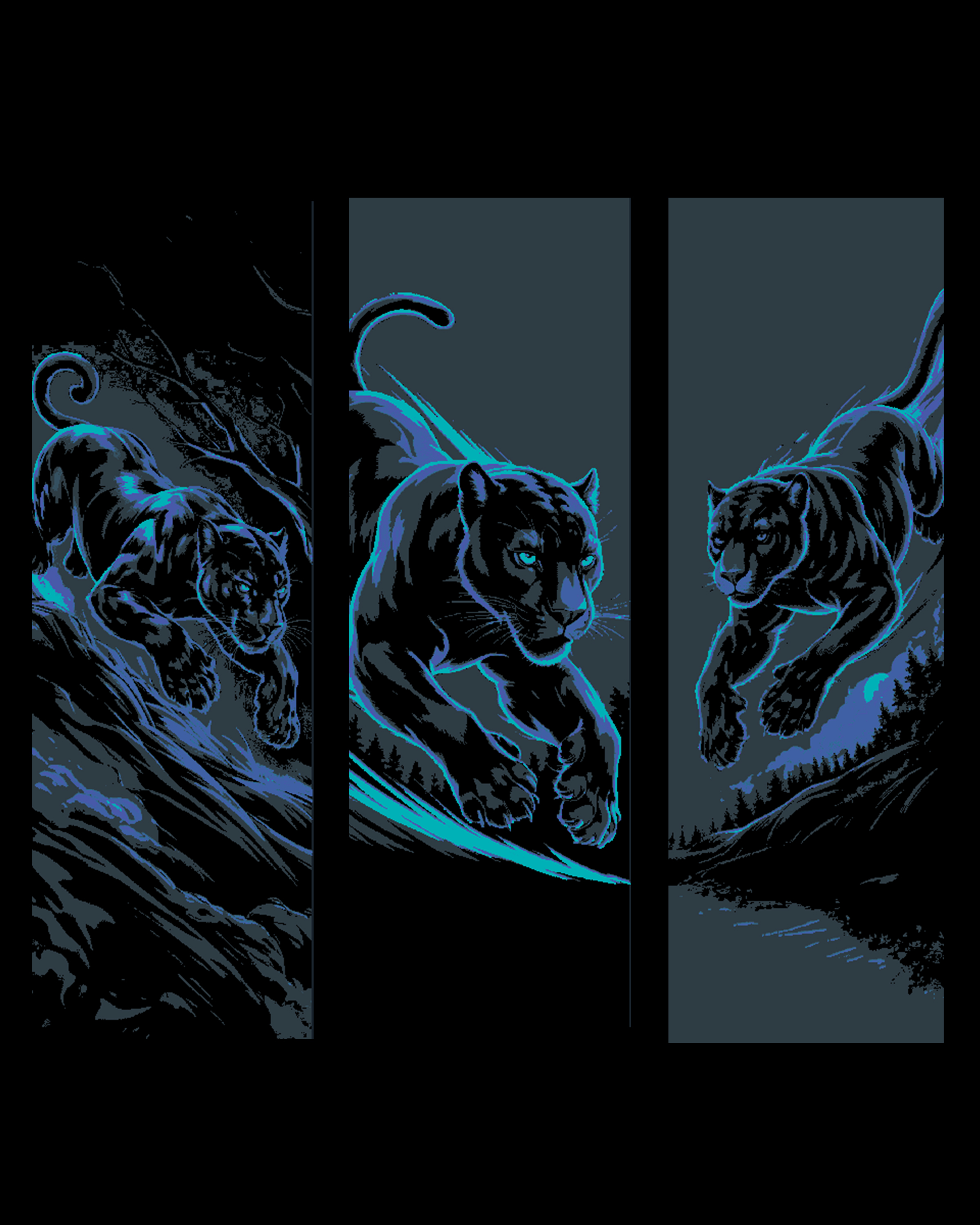The midnight prowler - a black panther in the moonlight (cat not guy) - set of bookmarks by BooneCo3d HueForge model: The midnight prowler - a black panther in the moonlight (cat not guy) - set of bookmarks by BooneCo3d