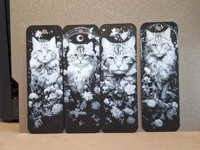 HueForge model: Set of 4 cat bookmarks by 3dGlow