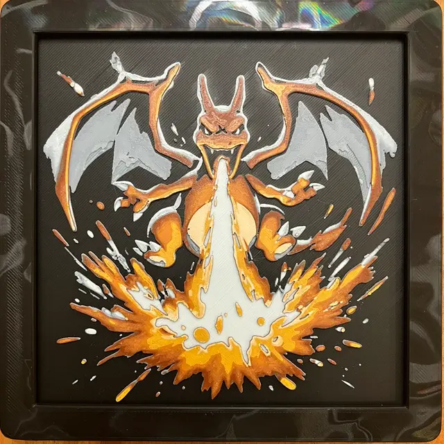 HueForge model: Charizard Attack by JustBe 3D Printing