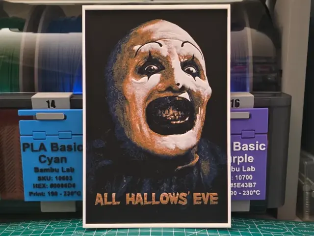 HueForge model: All Hallows' Eve Movie Poster - Hueforge Art by Lumpy3D