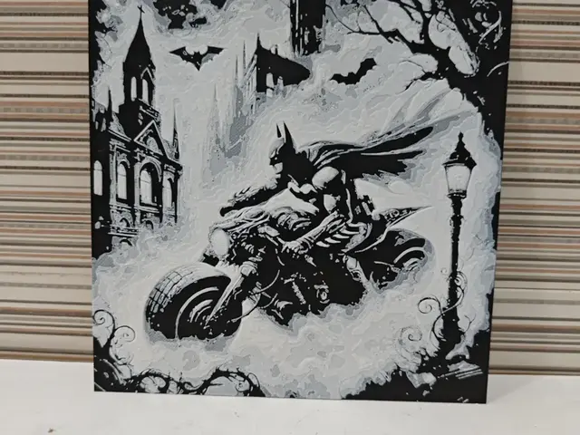 Hueforge Batman and his motorcycle