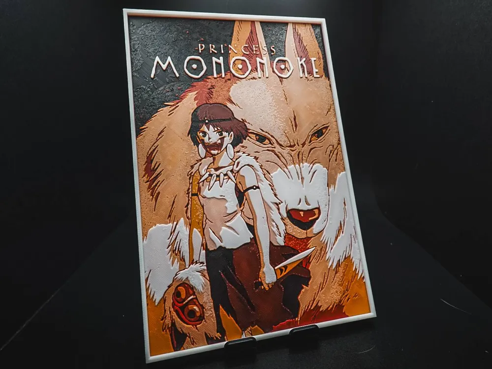 Princess Mononoke (Movie Poster - HueForge) by HugheCraft HueForge model: Princess Mononoke (Movie Poster - HueForge) by HugheCraft