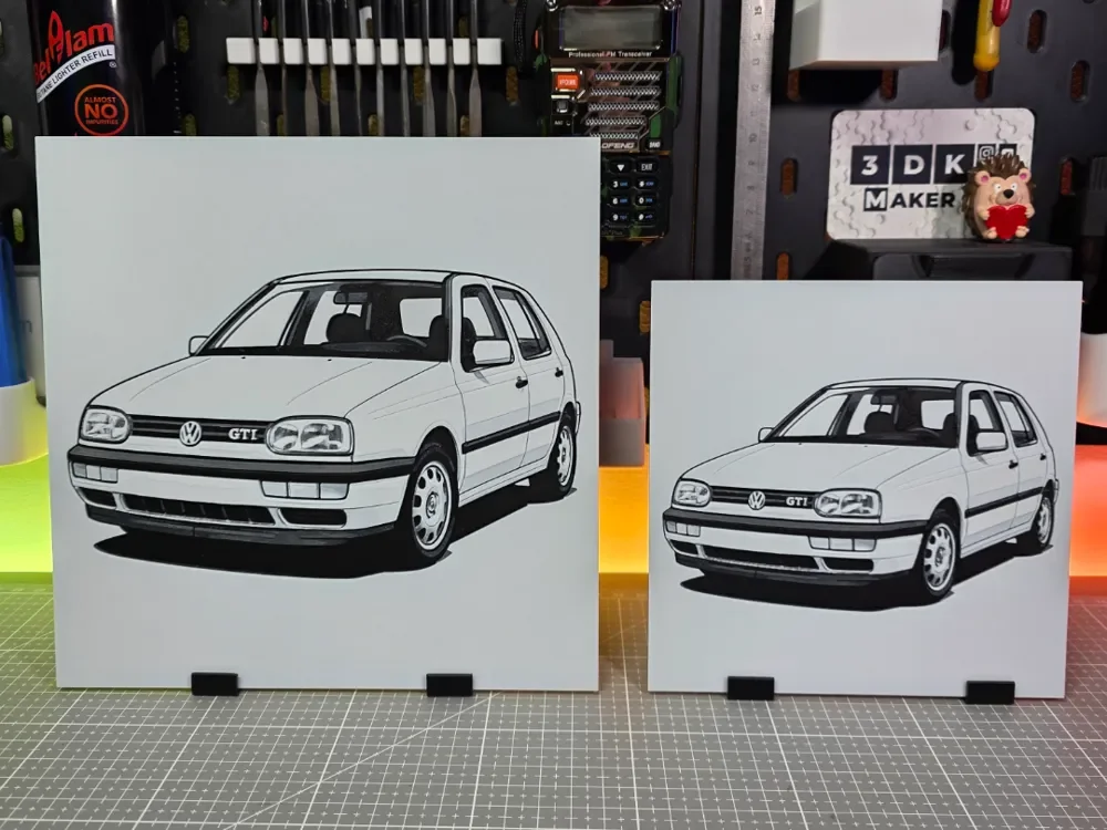 Golf MK3 GTI - Hueforge - 3 Colors by Montoya Maker HueForge model: Golf MK3 GTI - Hueforge - 3 Colors by Montoya Maker