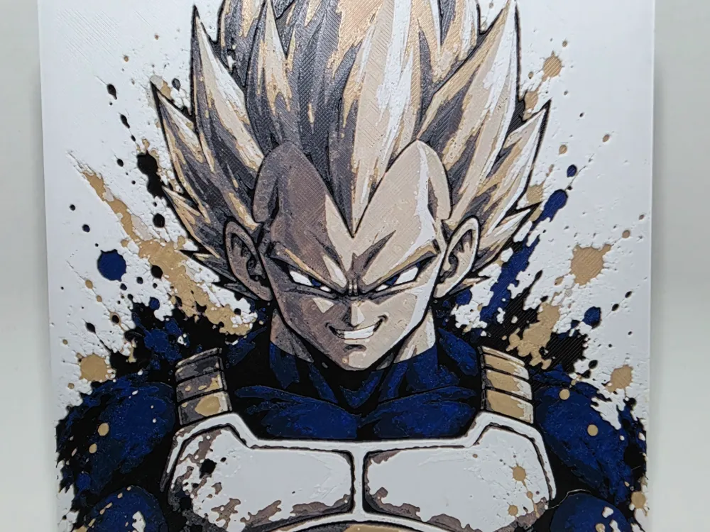 Graffiti Super Saiyan Vegeta Hueforge by 3Ree Printing HueForge model: Graffiti Super Saiyan Vegeta Hueforge by 3Ree Printing
