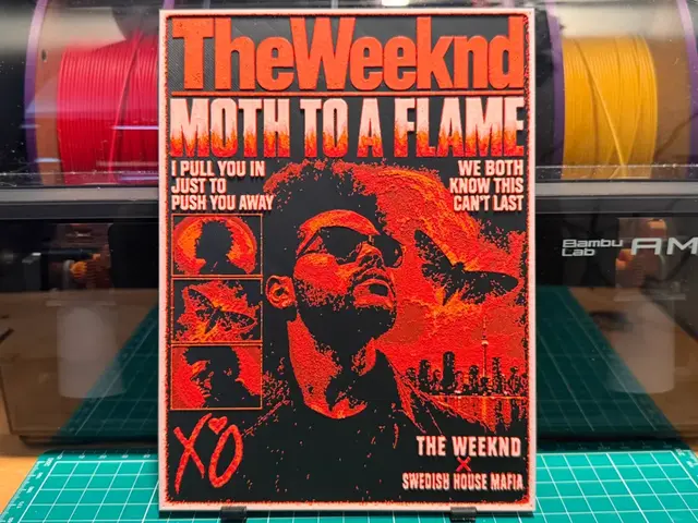 HueForge model: The Weeknd Moth To A Flame Poster by liv_3d