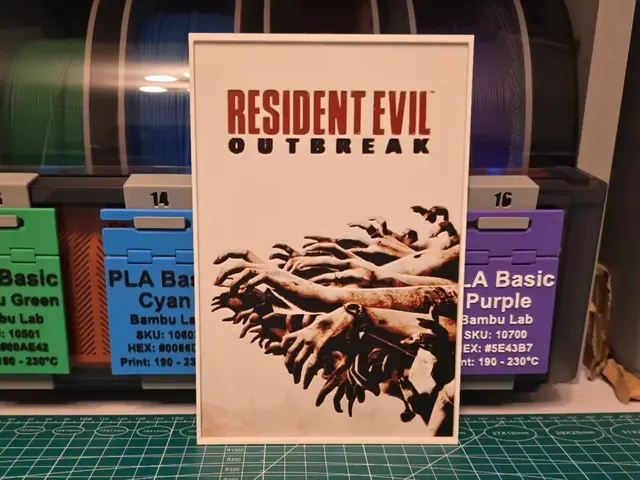 HueForge model: Resident Evil Outbreak Game Poster - Hueforge Art by Lumpy3D