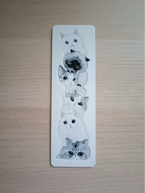 HueForge model: stacked kittens Bookmark by Atrus Design