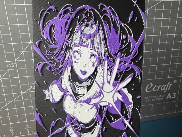 HueForge model: 4x8 Hueforge of Hinata from naruto by SBC Creations