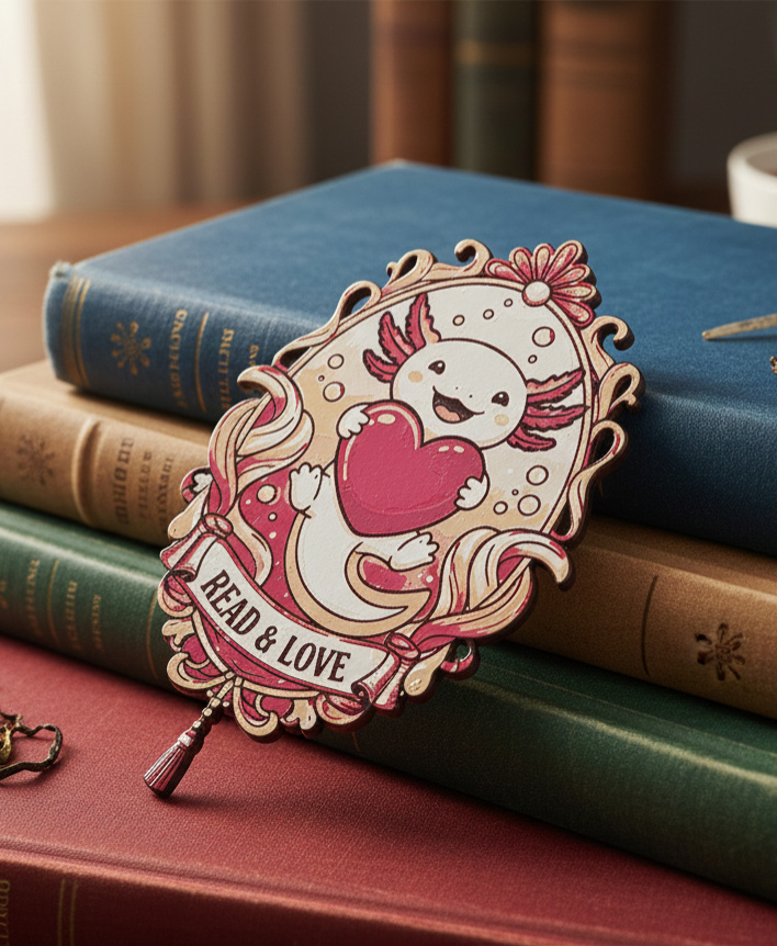 Valentine Axolotl Bookmark3 - Hueforge - 4 colors by doodleddigital HueForge model: Valentine Axolotl Bookmark3 - Hueforge - 4 colors by doodleddigital