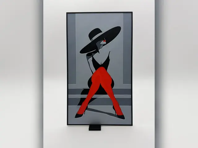 HueForge model: Woman in Red Stockings Art Deco Print by Thadius