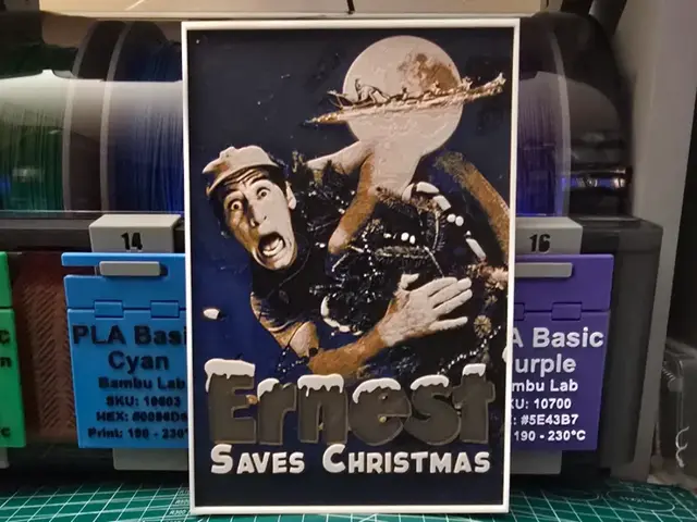 HueForge model: Ernest Saves Christmas Movie Poster - Hueforge Art by Lumpy3D