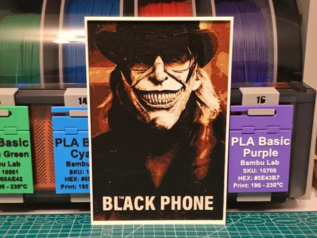 HueForge model: The Black Phone Movie Poster - Hueforge Art by Lumpy3D