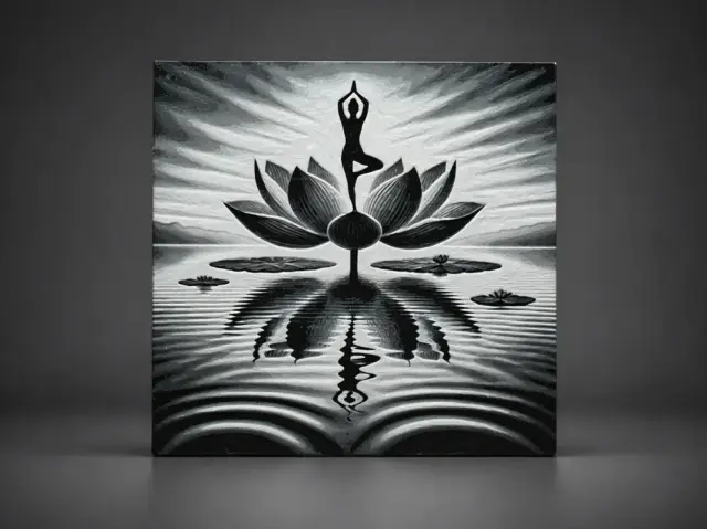 Woman yogi on lotus