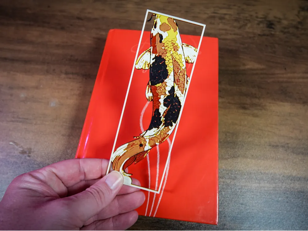 Koi Bookmark – Grace Beneath the Waves by 3D Prints By Vic HueForge model: Koi Bookmark – Grace Beneath the Waves by 3D Prints By Vic
