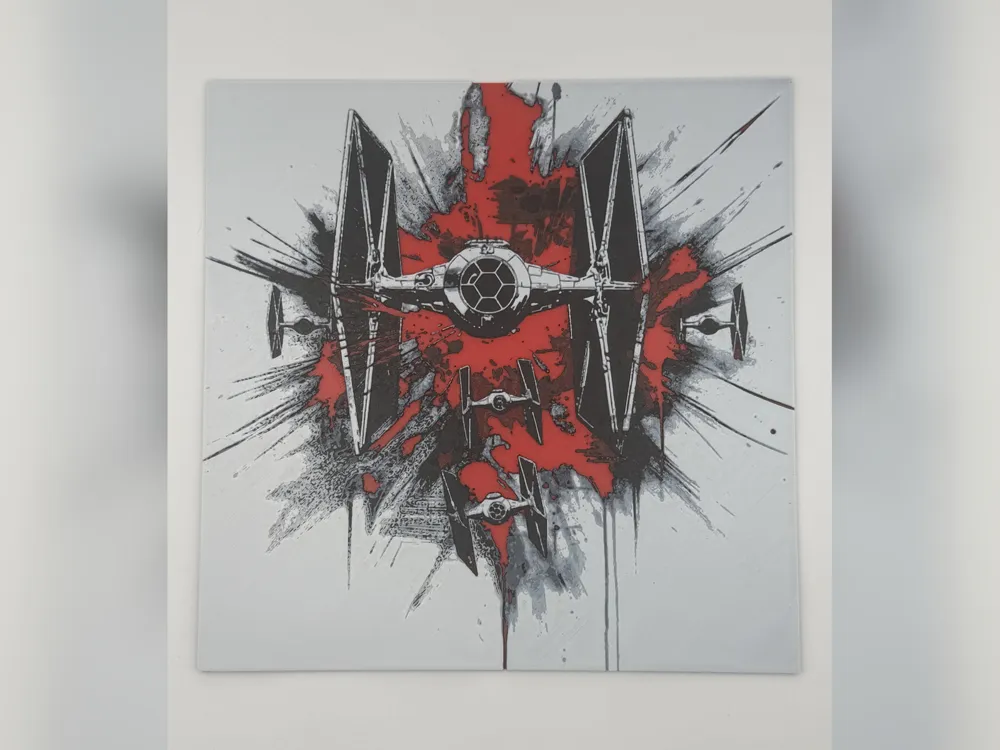 Tie Fighter Splatter Art V2 HueForge Print by Thadius HueForge model: Tie Fighter Splatter Art V2 HueForge Print by Thadius