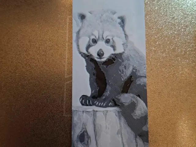 HueForge model: Black and white - Red Panda Bookmark by 3dGlow