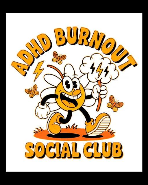 HueForge model: Say it with a Sign - ADHD Burnout Social Club by BooneCo3d