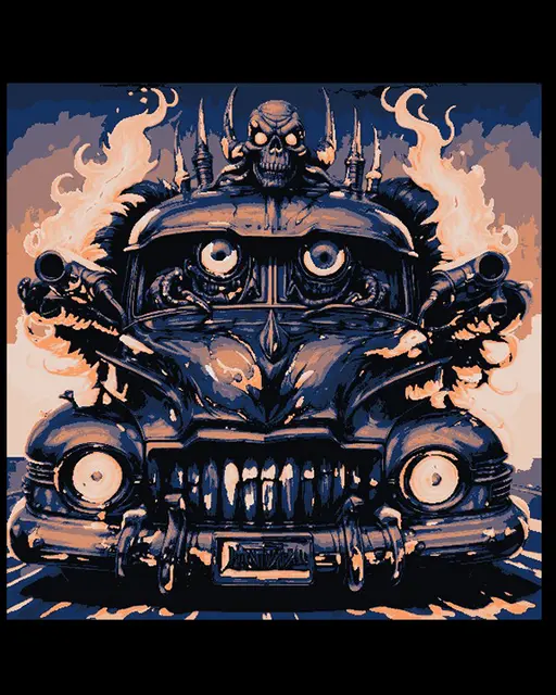 HueForge model: Crazycars are on the Loose! Primal Pickup is ready to Roll by BooneCo3d