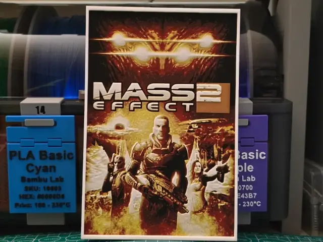HueForge model: Mass Effect 2 Poster - Hueforge Art by Lumpy3D