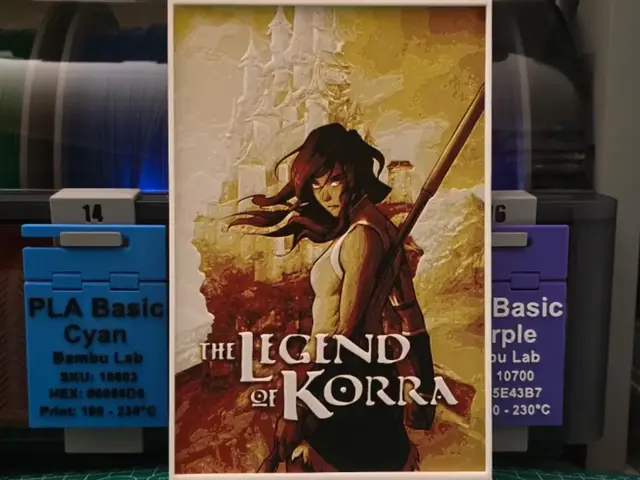 HueForge model: The Legend of Korra Poster - Hueforge Art by Lumpy3D