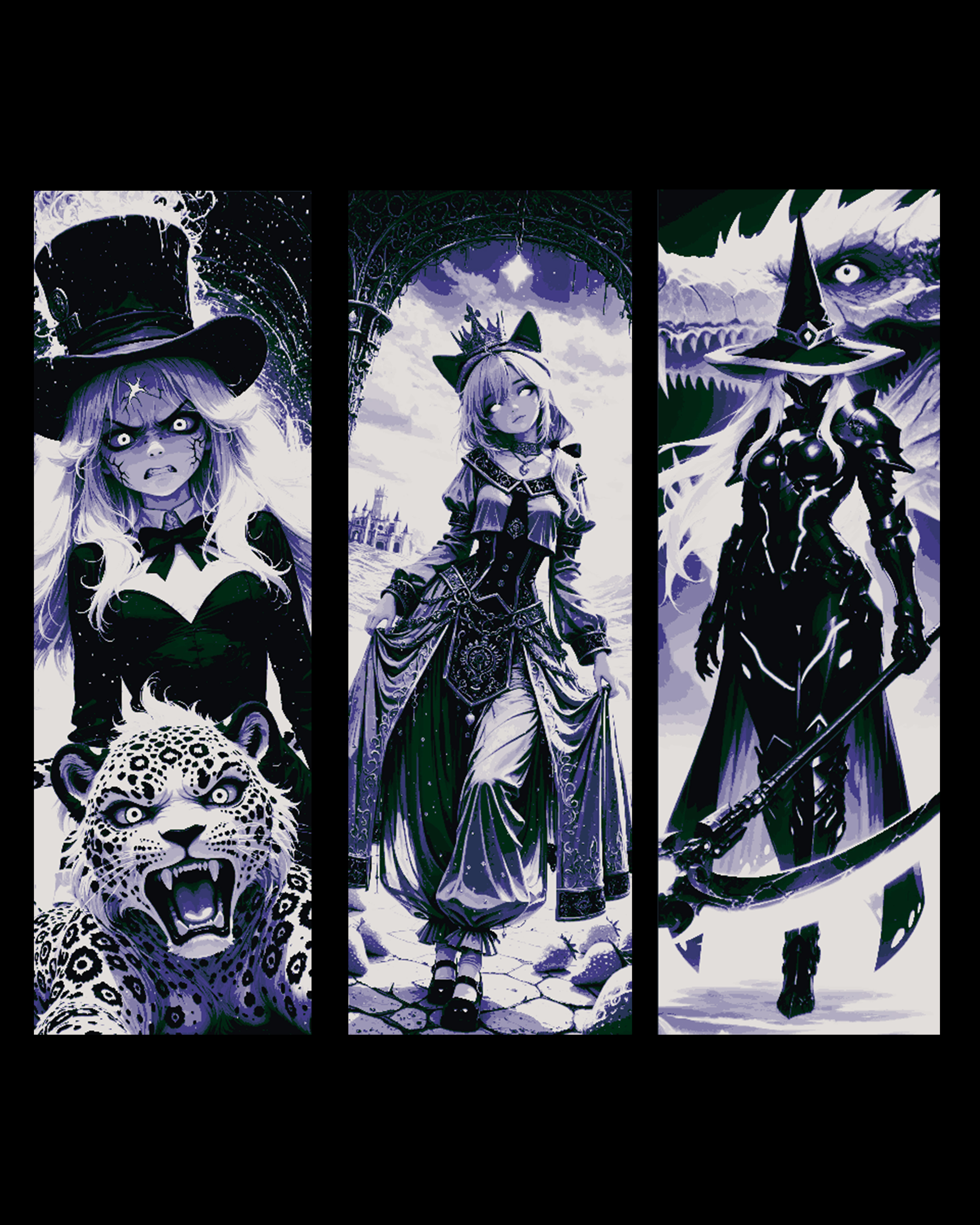 Anime Goddess in differing forms - Set of bookmarks by BooneCo3d HueForge model: Anime Goddess in differing forms - Set of bookmarks by BooneCo3d