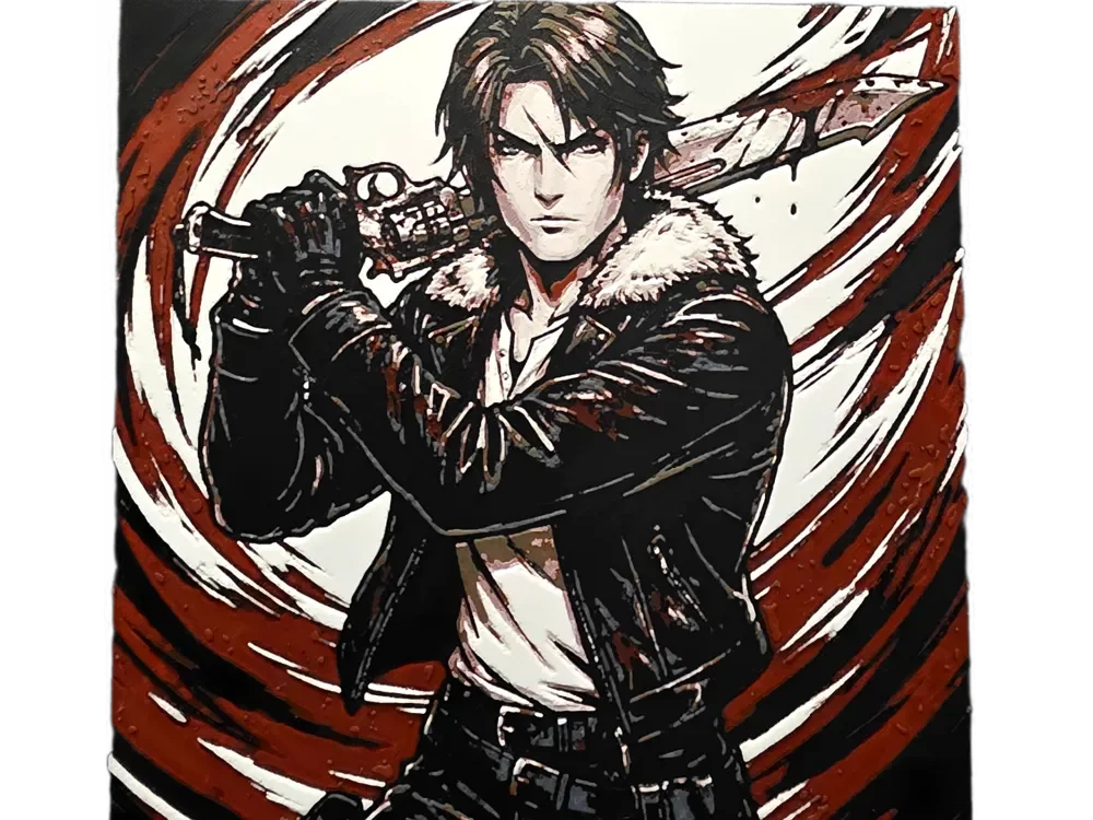 Squall Leonheart Hueforge FF8 FinalFantasy 200x200 by Side Quest Hues HueForge model: Squall Leonheart Hueforge FF8 FinalFantasy 200x200 by Side Quest Hues