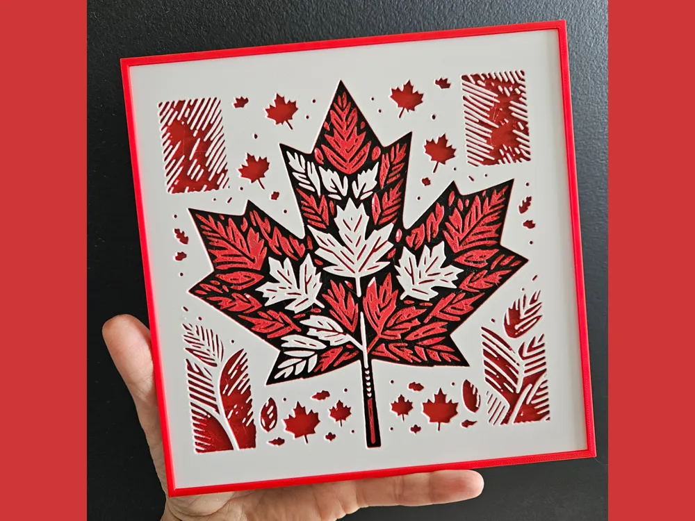 Canada Maple Flag by BusyKikiBee HueForge model: Canada Maple Flag by BusyKikiBee