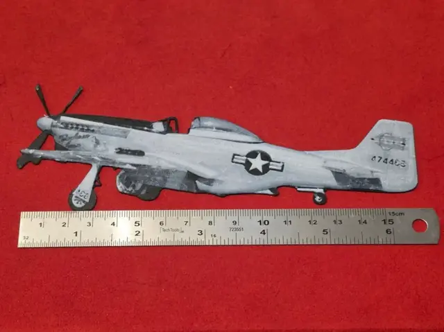 HueForge model: P-51 Mustang Hueforge Bookmark 2 color NO AMS by AirMechDesigns