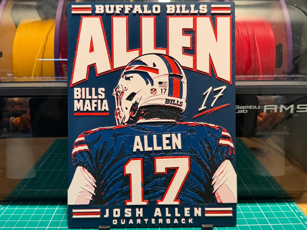 Josh Allen Poster by liv_3d HueForge model: Josh Allen Poster by liv_3d
