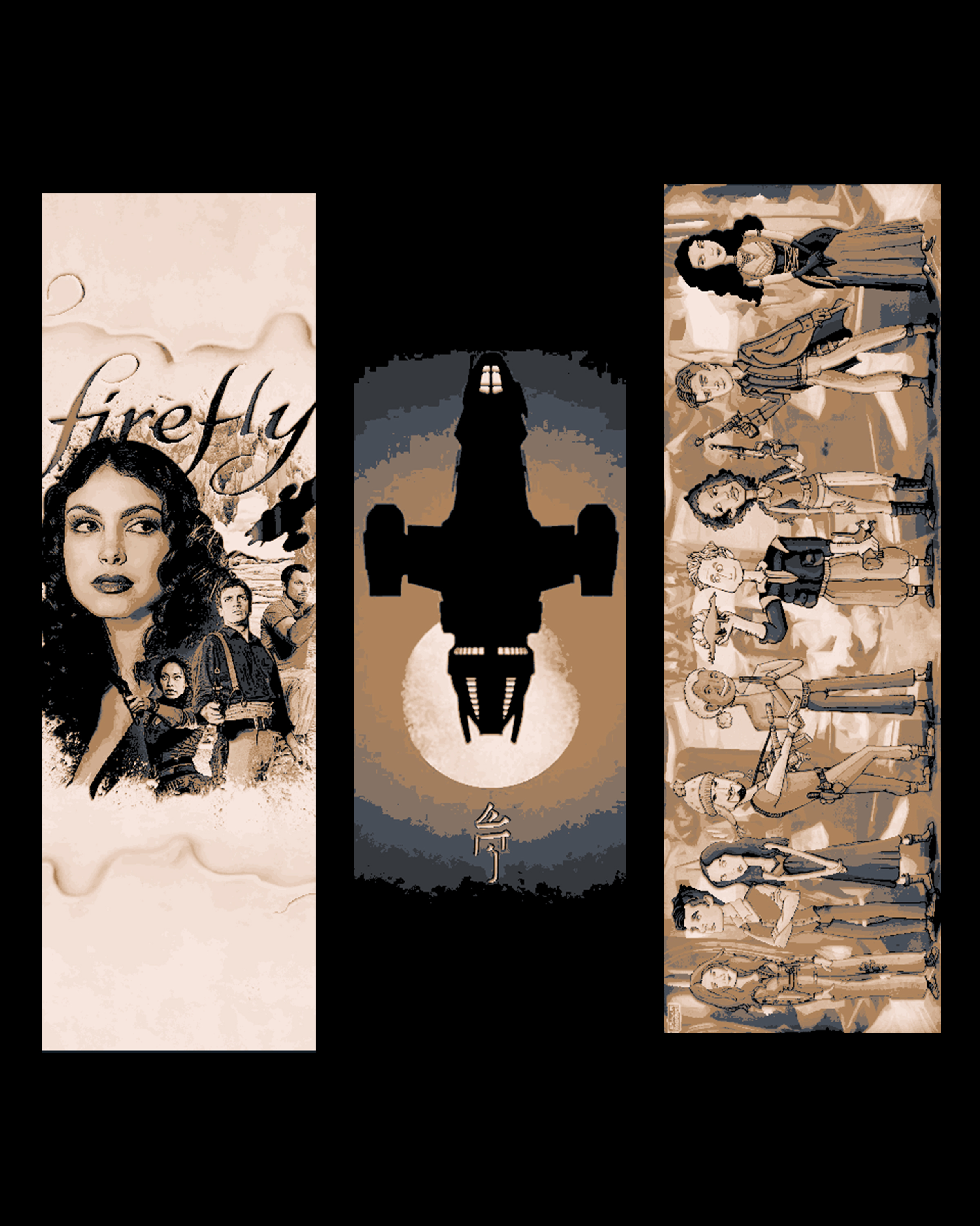 Bookmark Set Highlighting the TV Series Firefly and the Movie Serenity by BooneCo3d HueForge model: Bookmark Set Highlighting the TV Series Firefly and the Movie Serenity by BooneCo3d