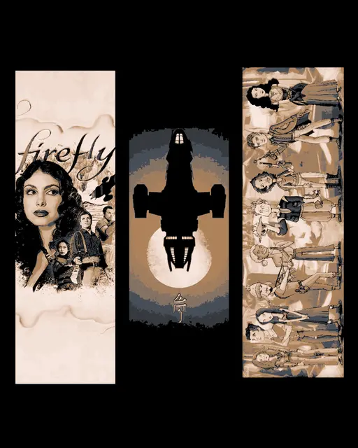 HueForge model: Bookmark Set Highlighting the TV Series Firefly and the Movie Serenity by BooneCo3d