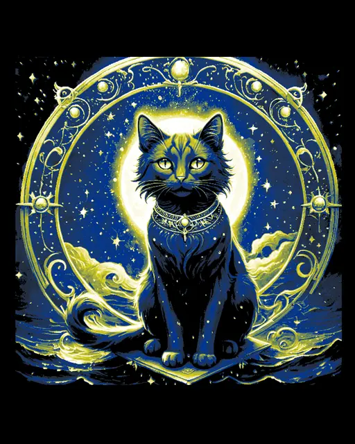 HueForge model: The cosmic cat in the cosmic circle wall art by BooneCo3d