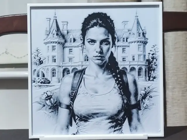 HueForge model: Lara Croft - HueForge 2 Color by BoDad