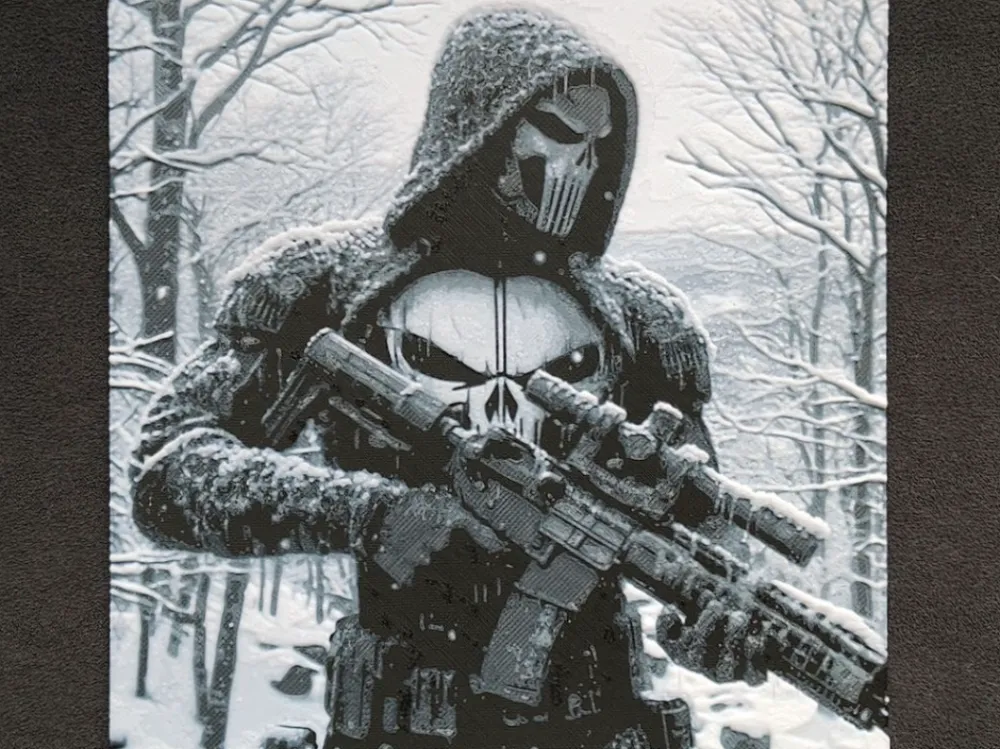 Punisher on guard HueForge by fD.667 HueForge model: Punisher on guard HueForge by fD.667