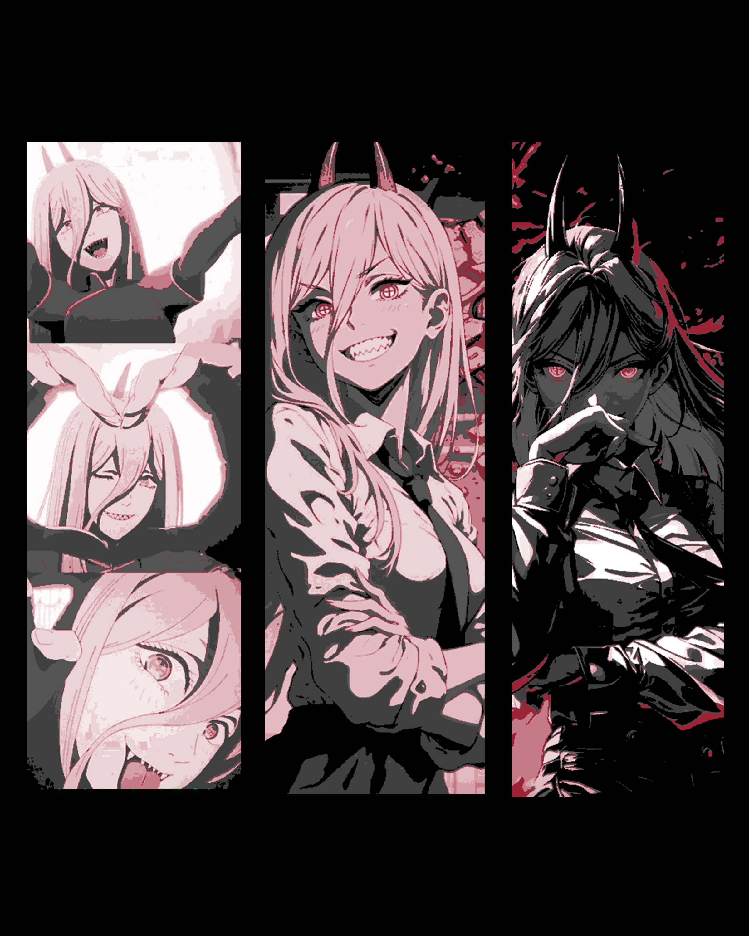 Fanart character designs from Chainsaw Man - Power - Set of Bookmarks by BooneCo3d HueForge model: Fanart character designs from Chainsaw Man - Power - Set of Bookmarks by BooneCo3d