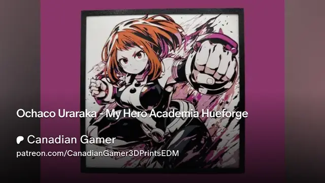 HueForge model: Ochaco Uraraka - My Hero Academia Hueforge by Canadian Gamer