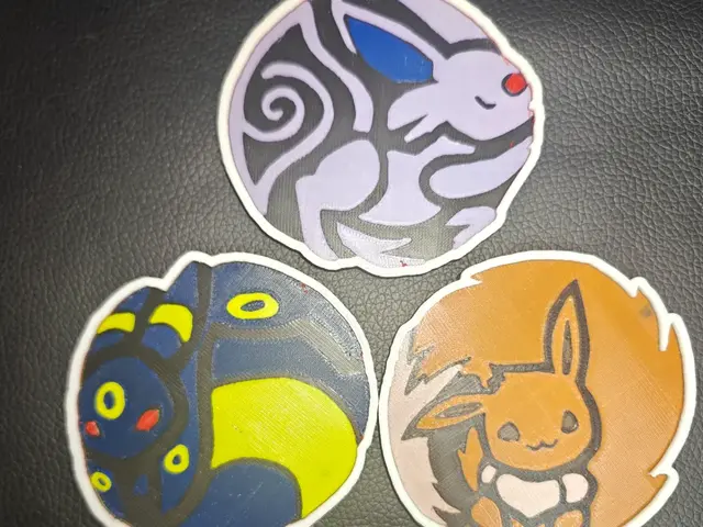 HueForge model: Eeveelution Eevee Umbreon Espeon coaster set 1/3 by TheHueforgeLady