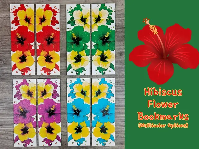 HueForge model: Hibiscus Flowers Bookmarks by BusyKikiBee
