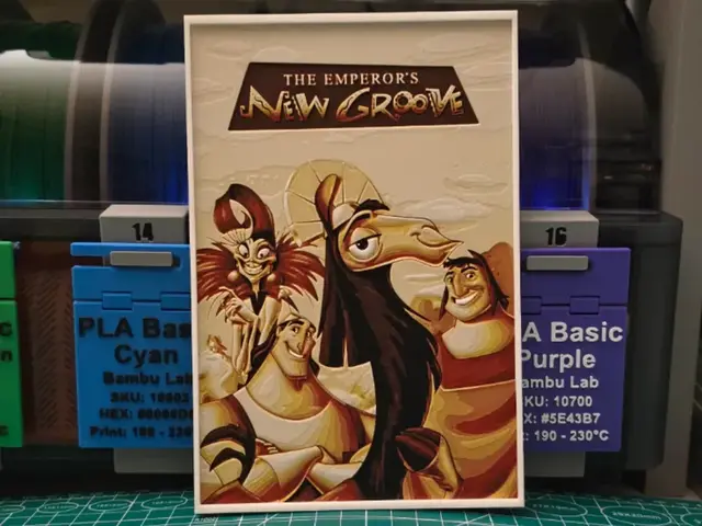 HueForge model: The Emperor's New Groove Poster - Hueforge Art by Lumpy3D