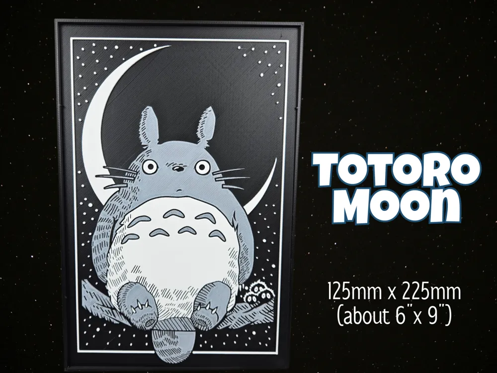 Totoro Moon by BusyKikiBee HueForge model: Totoro Moon by BusyKikiBee