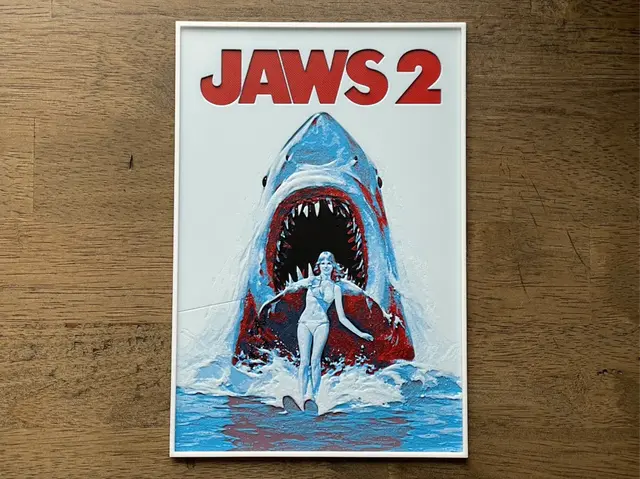 HueForge model: Jaws 2 (1978) Hueforge Movie Poster by NiiON