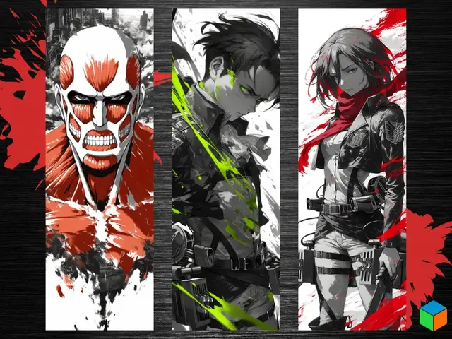 HueForge model: Colossal Titan, Levi & Mikasa Bookmark Set – Attack on Titan by 3D Prints By Vic